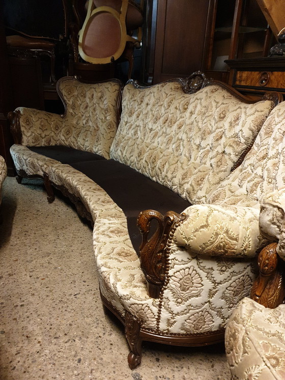 Image 1 of Curved Baroque Sofa With Armchairs