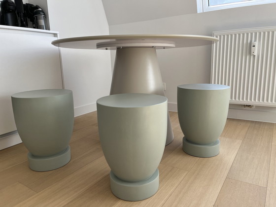 Image 1 of Woood Jorre Dining Table Including 3 Design Stools