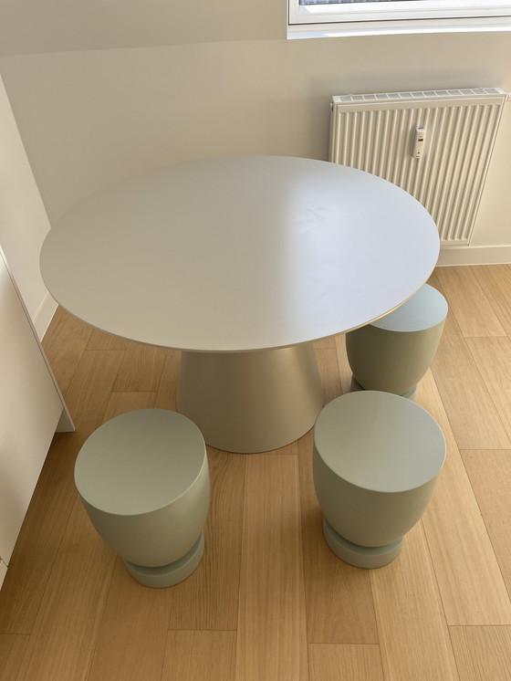 Image 1 of Woood Jorre Dining Table Including 3 Design Stools