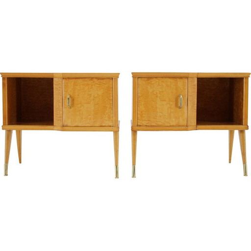 Coppia di comodini vintage in finitura lucida, Italia 1960