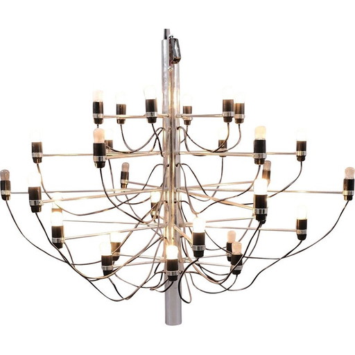 Vintage chandelier No. 2097/30 in iron by Gino Sarfatti for Arteluce, Italy 1960