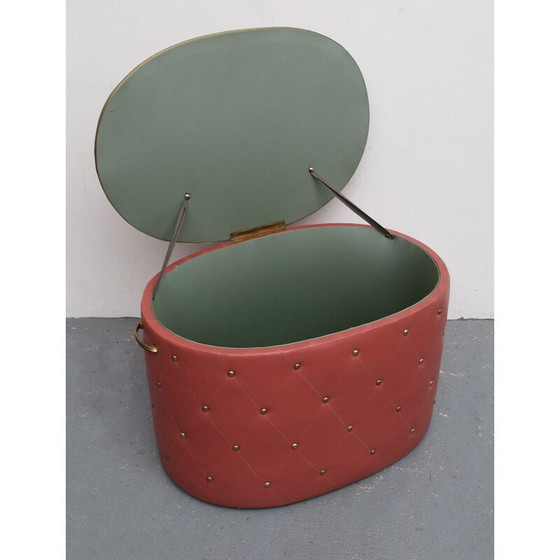 Image 1 of Vintage dark pink linen chest, 1950