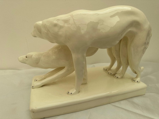 Image 1 of 2x Barzoi / Lévriers Blancs - Ceramic