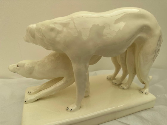 Image 1 of 2x Barzoi / Lévriers Blancs - Ceramic