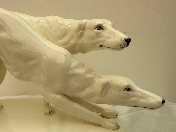 Image 1 of 2x Barzoi / Lévriers Blancs - Ceramic