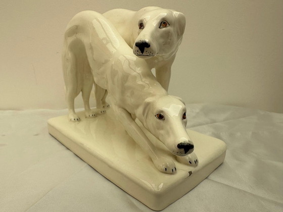 Image 1 of 2x Barzoi / Lévriers Blancs - Ceramic