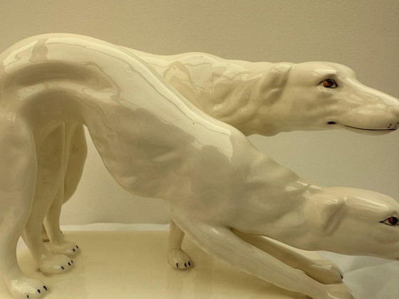 Image 1 of 2x Barzoi / Whitehounds - Ceramic