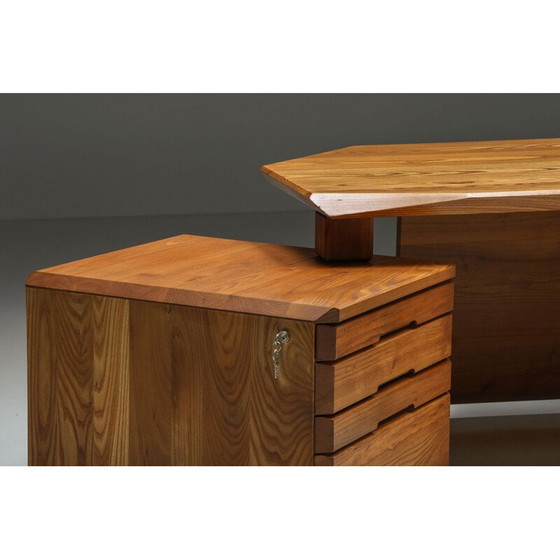Image 1 of Vintage B40 desk in solid elmwood by Pierre Chapo, 1960s