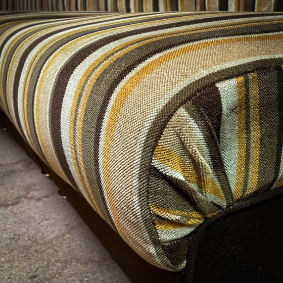 Image 1 of XL 10 Piece Modular 'Striped Fabric' Corner Sofa - 1970