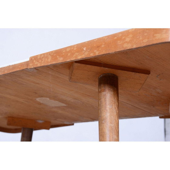 Image 1 of Vintage beech and glass coffee table for Interier Praha, Czechoslovakia 1960