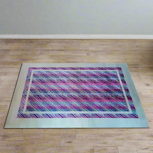 Magnifique tapis géométrique en laine italienne des années 1980 par Missoni pour T&J Vestor