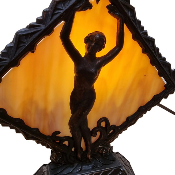 Image 1 of Spanish Art Deco Table Lamp Youth, Circa 1930s