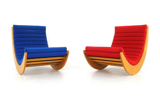 Image 1 of Verner Panton Relaxer 2 fauteuil / rocking chair de Rosenthal, housse en laine vierge