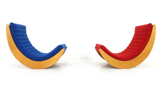 Image 1 of Verner Panton Relaxer 2 fauteuil / rocking chair de Rosenthal, housse en laine vierge