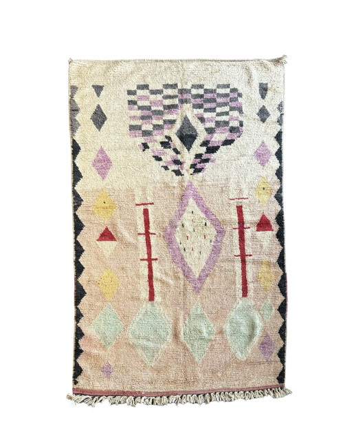 Tapis berbère marocain Boho Boujad en laine