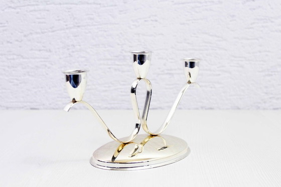 Image 1 of Silver metal candlestick