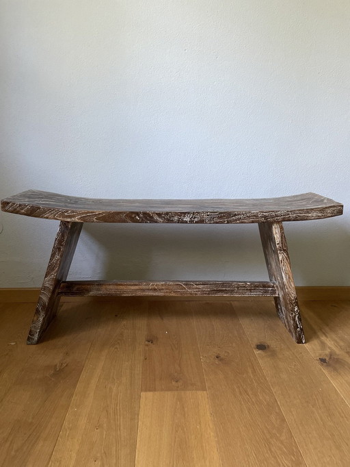 Asian wooden bench