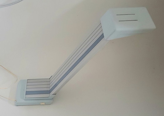 Image 1 of French Desk Lamp With Grey Stripes By J.D. Aznar, 1980S