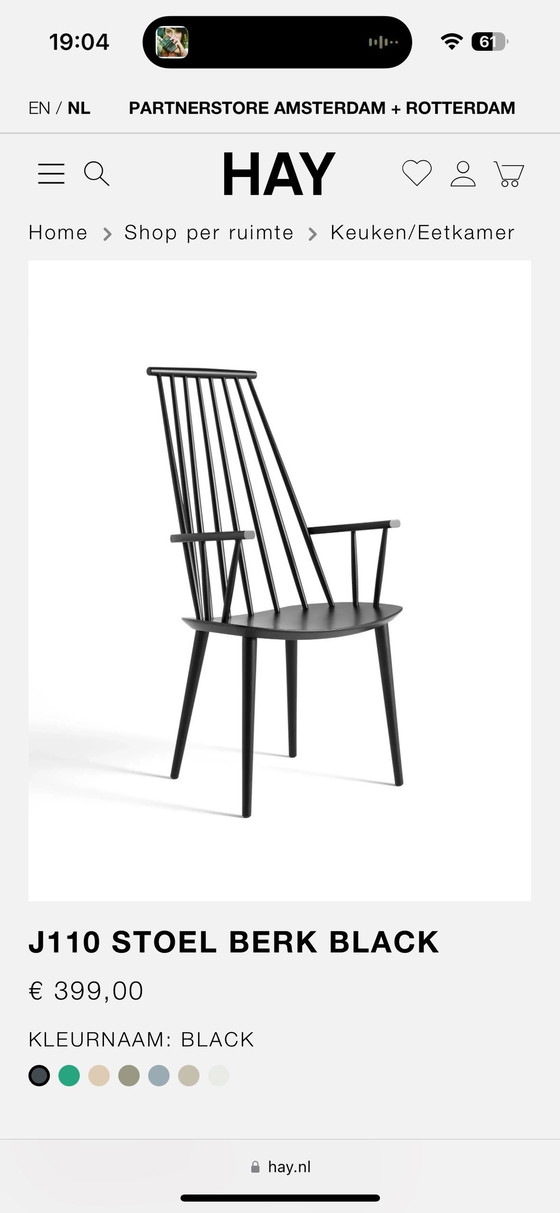 Image 1 of Hay J110 Birch Black Chair