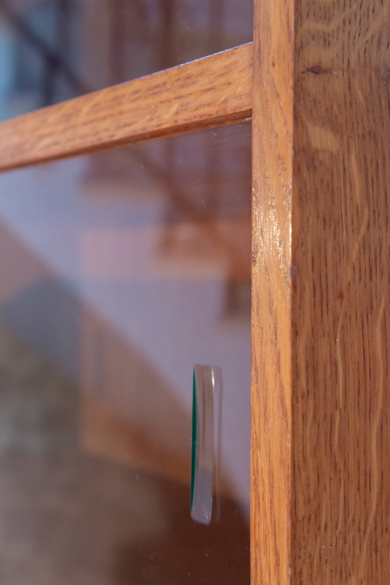 Image 1 of Glass Bookcase 1950-60, Oak And Glass