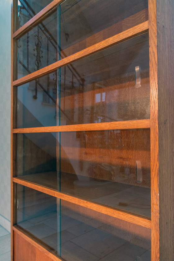 Image 1 of Glass Bookcase 1950-60, Oak And Glass