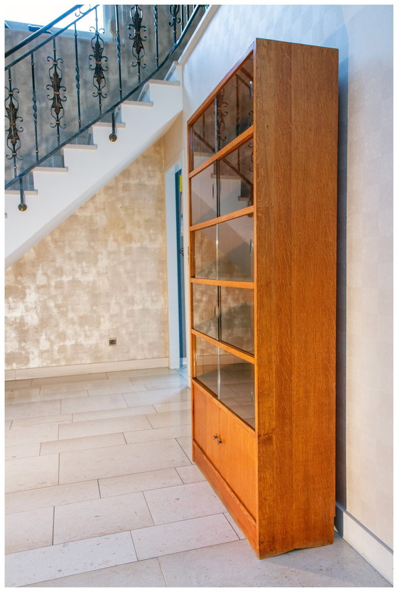 Image 1 of Glass Bookcase 1950-60, Oak And Glass