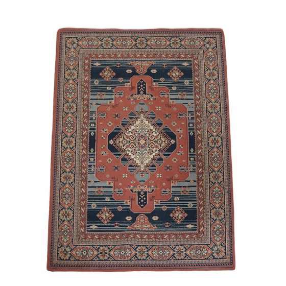 Image 1 of Tapis de style oriental aux couleurs bleu et rose 280x190cm