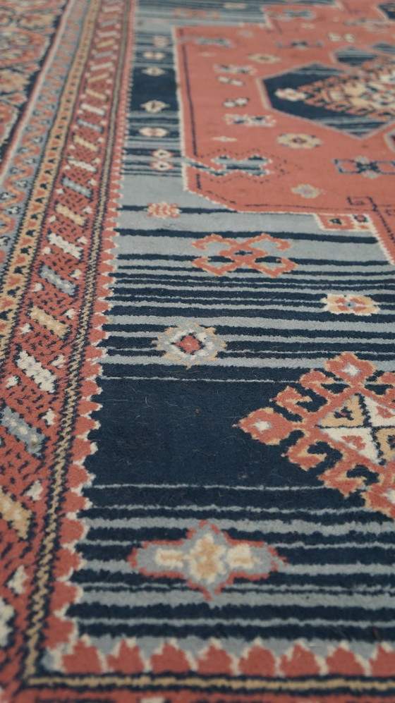 Image 1 of Tapis de style oriental aux couleurs bleu et rose 280x190cm