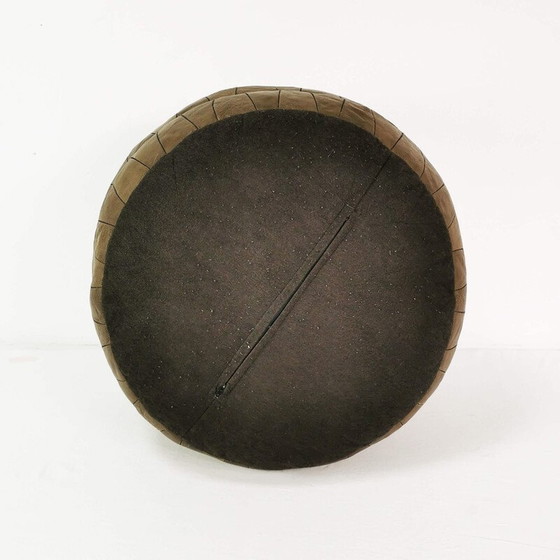 Image 1 of Vintage patchwork leather pouf, Germany 1970