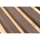 Vintage garden bench in stained pine wood, Czechoslovakia 1980
