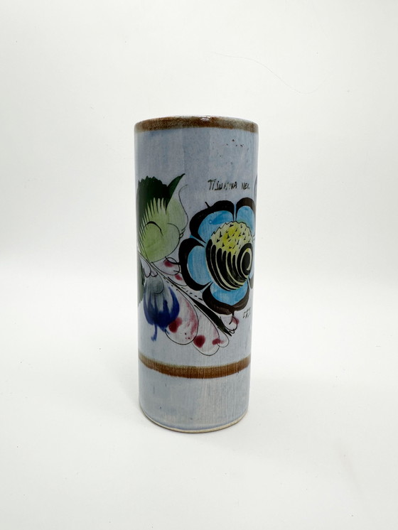 Image 1 of Tonala Mexico vase hand-painted