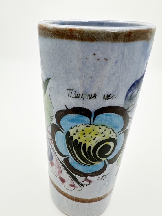 Image 1 of Tonala Mexico vase hand-painted