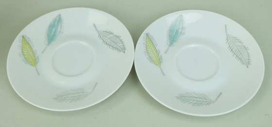 Image 1 of 8-Piece Mocha Set Rosenthal Form 2000 Raymond Loewy Decor Falling Leaves