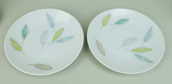 Image 1 of 8-Piece Mocha Set Rosenthal Form 2000 Raymond Loewy Decor Falling Leaves