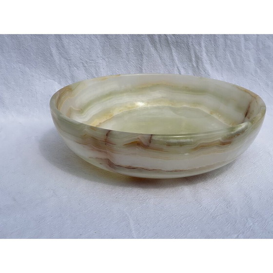Image 1 of Vintage hand carved onyx bowl