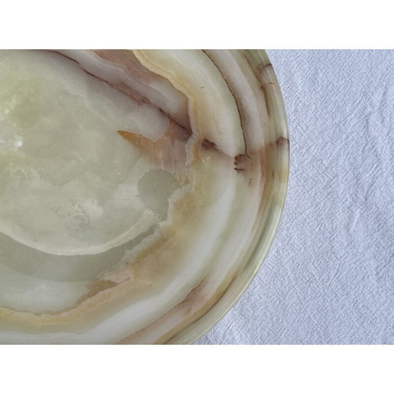 Image 1 of Vintage hand carved onyx bowl