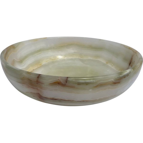 Image 1 of Vintage hand carved onyx bowl