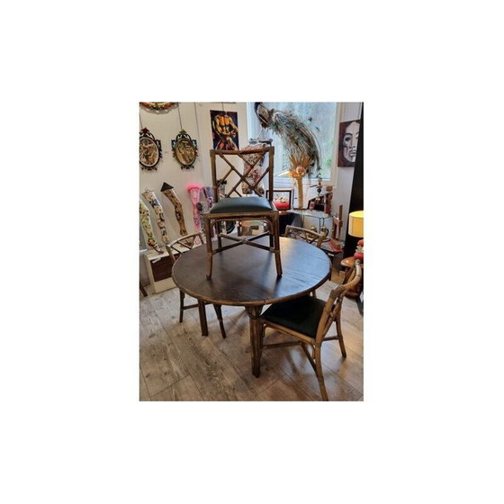 Image 1 of Vintage rattan dining set, 1980