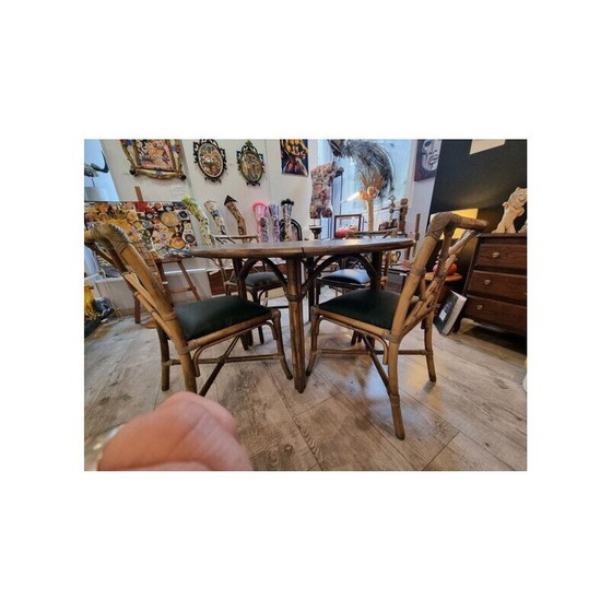 Image 1 of Vintage rattan dining set, 1980
