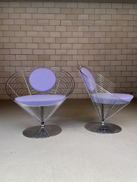 Image 1 of 2x Chaise Wire Cone de Verner Panton