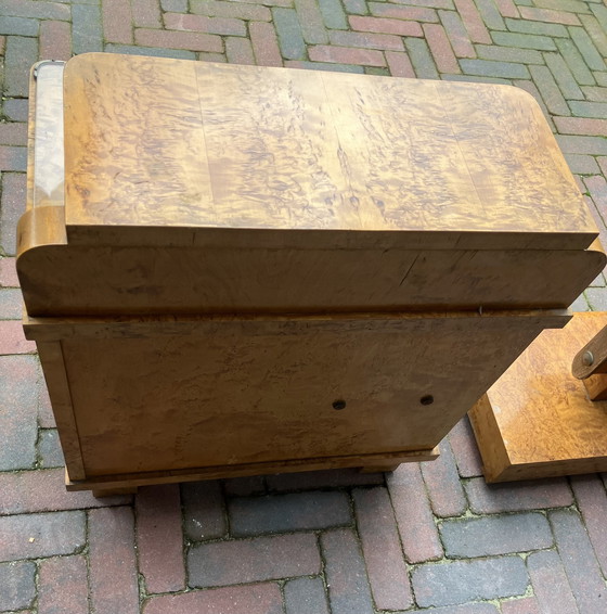 Image 1 of Art Deco Nightstands, Mirror And Drawer Cabinet