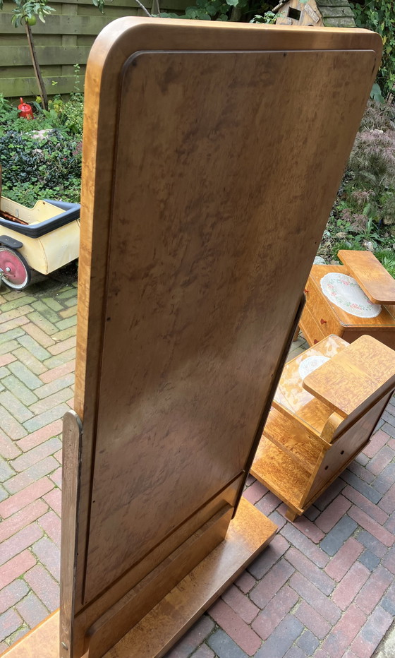 Image 1 of Art Deco Nightstands, Mirror And Drawer Cabinet