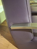 Set Design Armchairs Purple Leather Stainless Steel