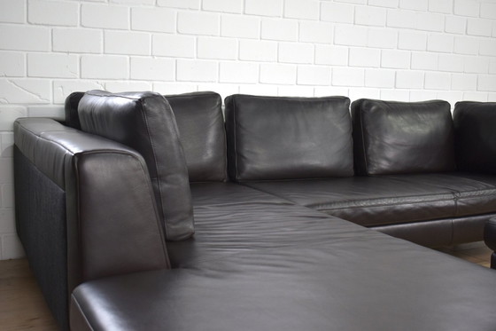 Image 1 of Leather Sofa Domino With Stool Ewald Schillig Leather Couch Corner Sofa Sofa Couch