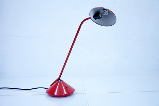 Image 1 of Red German vintage table lamp by Fischer Leuchten, 1980s