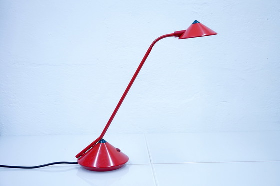 Image 1 of Red German vintage table lamp by Fischer Leuchten, 1980s