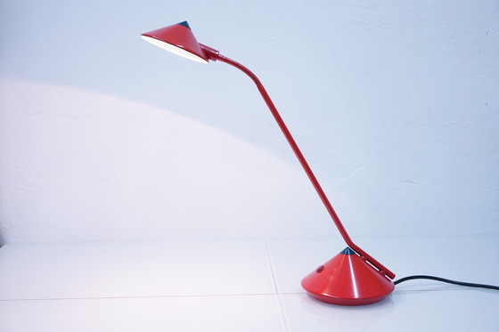 Image 1 of Red German vintage table lamp by Fischer Leuchten, 1980s