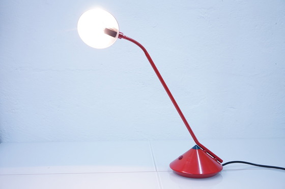 Image 1 of Red German vintage table lamp by Fischer Leuchten, 1980s