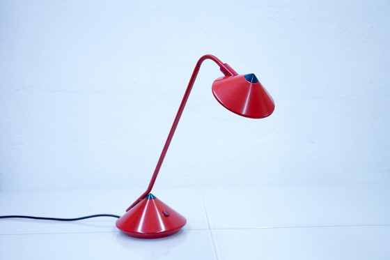 Image 1 of Red German vintage table lamp by Fischer Leuchten, 1980s