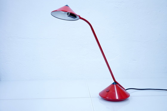 Image 1 of Red German vintage table lamp by Fischer Leuchten, 1980s